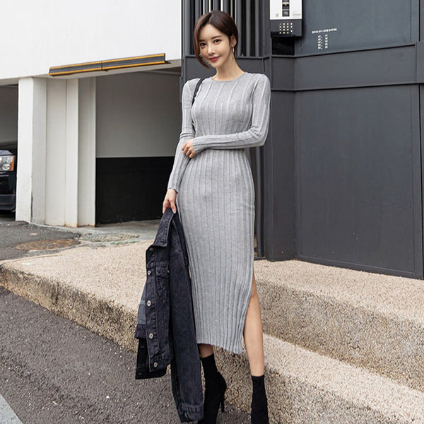 Women's sweater knitted dress - ROUTINE FASHION