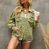 Perforated Coat Pocket Raglan Loose Jacket Women Denim - ROUTINE FASHION