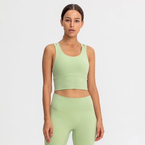 High Support Padded Gym Athletic Sports Bras Tops Women Naked Feel Yoga Fitness Workout Running Crop Bras - ROUTINE FASHION