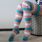 Women's Striped Over-the-knee Knitted Pile Socks - ROUTINE FASHION