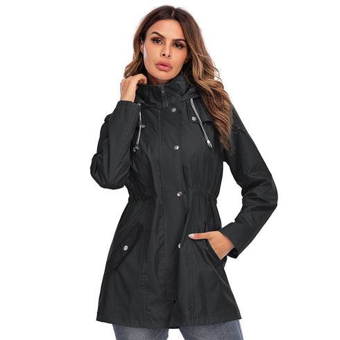 Waterproof zipper raincoat jacket - ROUTINE FASHION