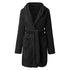 Solid Colour Hooded Home Warm Bathrobe For Women - ROUTINE FASHION