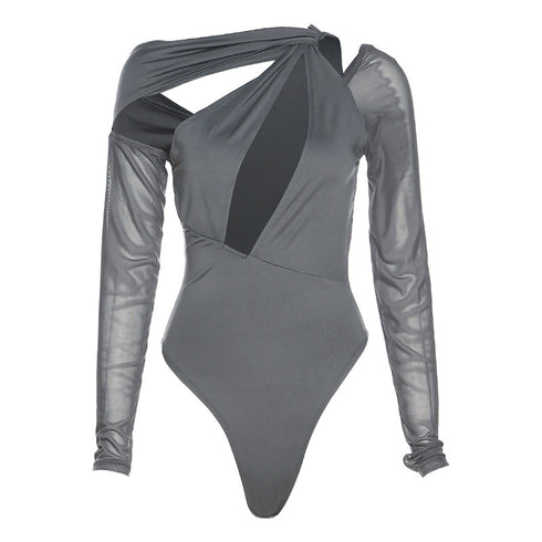 Women's Fashion Cutout Bodysuit Slim Fit Hip Skirt Suit - ROUTINE FASHION