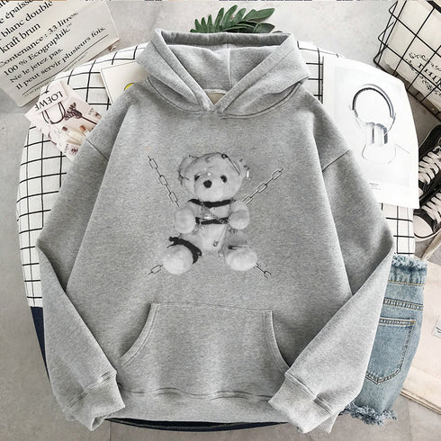 Black Hoodie Womens Japanese Gothic Sweatshirt - ROUTINE FASHION