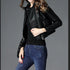 Women's Short Slim PU Leather Jacket - ROUTINE FASHION