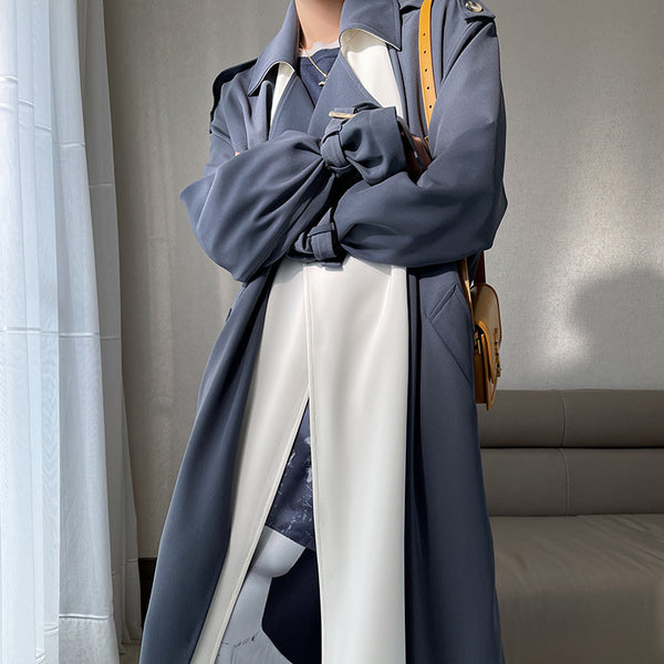 Classic Temperament Two-tone Overweight Women's Trench Coat - ROUTINE FASHION