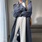 Classic Temperament Two-tone Overweight Women's Trench Coat - ROUTINE FASHION