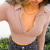 Quality Commuter Polo Collar Long Sleeve Top - ROUTINE FASHION