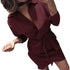 Women's Belt Irregular Solid Color Shirt Dress - ROUTINE FASHION