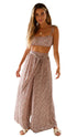 Women's Suspenders Printed Tops Wide Leg Pants Suit - ROUTINE FASHION