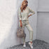 V-neck Long Sleeve Top Trousers Suit Printed Loose Pajamas For Women - ROUTINE FASHION