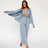 Women's Fashion Solid Color Pajamas Undershirt Three-piece Set - ROUTINE FASHION