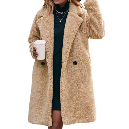 Loose Mid-length Plush Trench Coat - ROUTINE FASHION