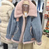 Fashion Plus Velvet Denim Jacket Women Short - ROUTINE FASHION