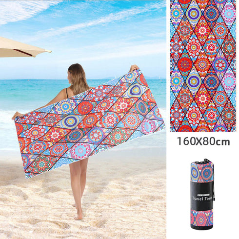 Double Sided Fleece Printed Beach Towel Microfiber Beach Towel - ROUTINE FASHION