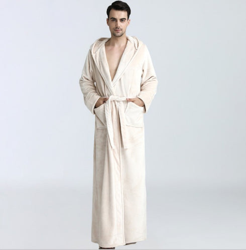 Nightgown Mink Velvet Men's And Women's Bathrobe Hooded - ROUTINE FASHION