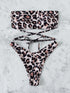 Leopard Print Bikini Bandeau Split Swimsuit - ROUTINE FASHION