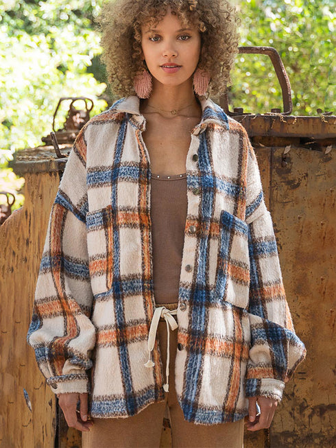 Heavy Contrast Plaid Jacket In Winter - ROUTINE FASHION