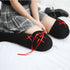 Over The Knee Socks Black And White Cross Ribbon Thigh Socks Female High Socks - ROUTINE FASHION