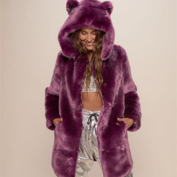 Faux Fur Coats Women Warm Long Sleeve Hooded Outwear - ROUTINE FASHION