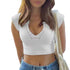 Women's Fashion Undershirt Pit Stripes V-neck Small Short-sleeved Undershirt Top - ROUTINE FASHION