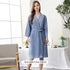 Women's Thin Couple's Nightgown Three Quarter Sleeve Bathrobe - ROUTINE FASHION