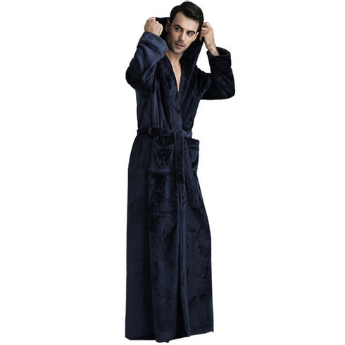 Nightgown Mink Velvet Men's And Women's Bathrobe Hooded - ROUTINE FASHION