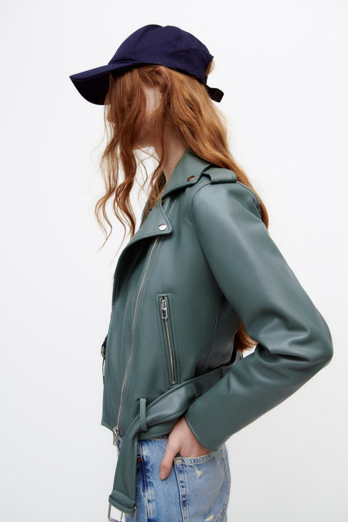 New Women's  Leather Motorcycle Jacket - ROUTINE FASHION