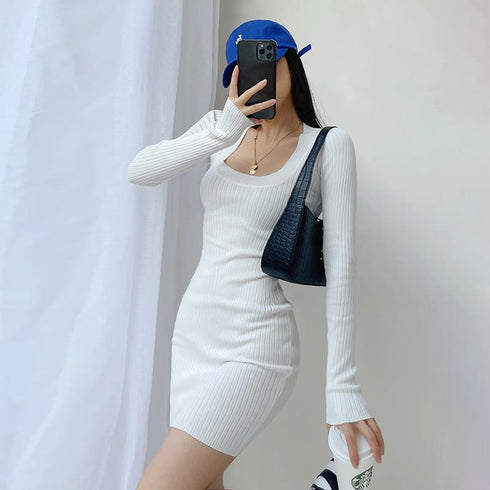 Women's French Slim Knitted Dress - ROUTINE FASHION