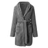 Solid Colour Hooded Home Warm Bathrobe For Women - ROUTINE FASHION