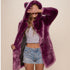 Faux Fur Coats Women Warm Long Sleeve Hooded Outwear - ROUTINE FASHION