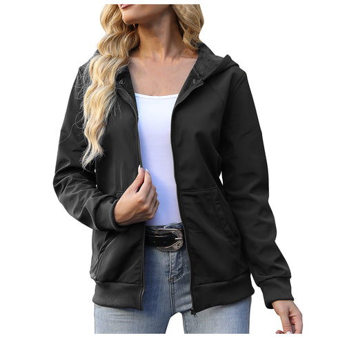 Women's Outdoor Waterproof Leisure Sports Hooded Plus Velvet Jacket - ROUTINE FASHION