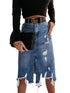 Casual Temperament Women's Collage Denim Skirt - ROUTINE FASHION