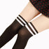 Sexy Women Tights Over Knee Double Stripe Sheer Black - ROUTINE FASHION