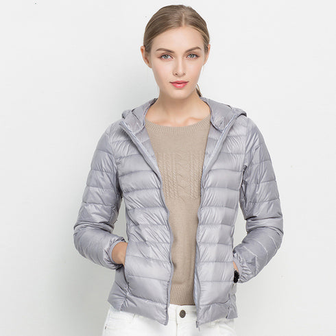 Lightweight Down Jacket Women Short Hooded Super Lightweight - ROUTINE FASHION