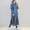 Fashion Denim Long Slit Loose Denim Shirt Jacket - ROUTINE FASHION