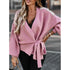 Women's Wide-sleeved Cardigan Knit Sweater Lace-up Top Sweater Women - ROUTINE FASHION