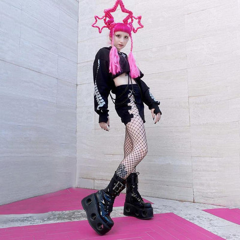 Top Pullover Sweatshirt Jumpers With Detachable O-ring Chain - ROUTINE FASHION