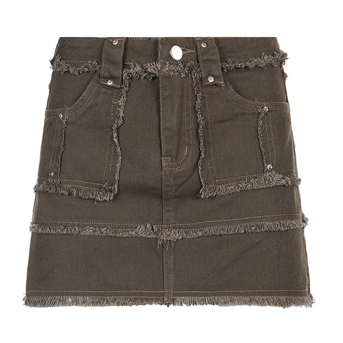 High-waisted Denim Denim Skirts - ROUTINE FASHION