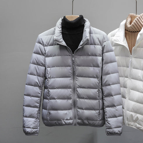 Women's Short Stand-up Collar Lightweight Down Jacket - ROUTINE FASHION