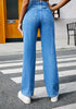 Street Jeans Women's Straight Trousers Blue - ROUTINE FASHION