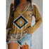 Top Ethnic Orientation Print Long Sleeve T-Shirt Women - ROUTINE FASHION