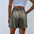 Fashion Summer Casual Green Shorts For Women With Belt - ROUTINE FASHION