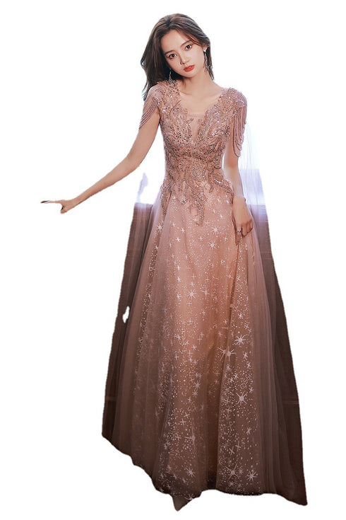 Temperament Celebrity Host Starry Sky Dress - ROUTINE FASHION