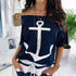 Loose Shoulder Bat Shirt Printed T-Shirt Women - ROUTINE FASHION