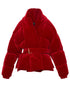 Women's Golden Velvet Winter Thick And Warm Red Short Bread Jacket - ROUTINE FASHION
