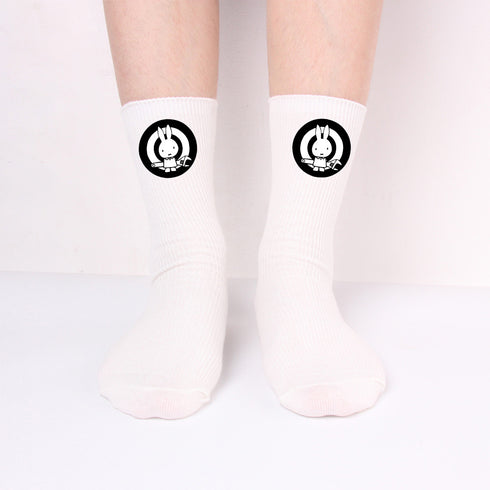 Bad Rabbit Socks Black And White Long Cotton Socks Knitted Socks For Men And Women - ROUTINE FASHION