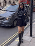 Black Leather Coat Jacket Short Plush High Fashion Winter Women - ROUTINE FASHION