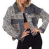 Leopard Stitching Corduroy Denim Women Jacket - ROUTINE FASHION