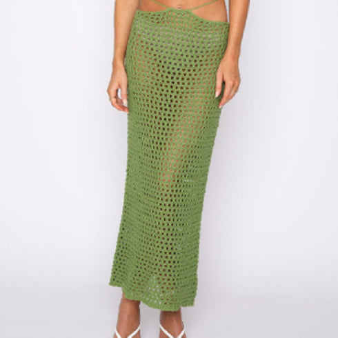 Fashion Knitted Wrap Hip Skirt Set - ROUTINE FASHION